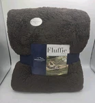 New Berkshire Blanket Fluffie Brown Throw 55 X 70 Nwt. Fixed Price $29.99.