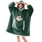 Joywoo Green Wearable Blanket Hoodie, Oversized Cat Lovers Sweatshirt. Fixed Price $75.18.