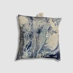 Thro Blue 22X22 Myles Foil Printed Velvet Pillow. Fixed Price $30.00.