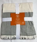 Southern Living Alcott Cotton Stripe Fringe Throw Green And Cream New. Fixed Price $35.00.