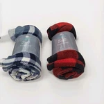 2 Comfort Bay Soft Red Black & White Blue Plaid Fleece Throw/blanket 50" 60".. Fixed Price $22.00.