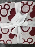 Newport Mickey Ears Velvet Oversize 66" X 90" Blanket Burgandy Brand. Fixed Price $29.99.
