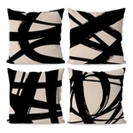 Black And Modern Abstract Neutral Art Throw 18" X (pack Of 2) BEIGE1. Fixed Price $27.32.
