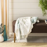 Safavieh Nicola Metallic Throw Blanket White / Blue. Fixed Price $63.31.