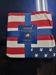 Polo Ralph Lauren Rl Flag Cotton Throw Blanket 50"X70". Fixed Price $199.00.
