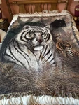 Vtg Rug Barn Tapestry Woven Throw Blanket Lion Panther Cotton Fringe Ruanne Mann. Fixed Price $35.00.