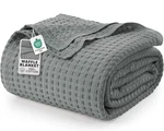 Utopia Bedding King Size 100% Cotton Waffle Weave Blanket Cool Grey 90X108 Nwt. Fixed Price $27.99.