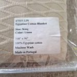 100% Egyptian Cotton King Blanket Frontgate Linen Beige Color Coverlet. Fixed Price $194.00.