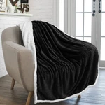 Sherpa Throw Blanket For Couch Sofa Fleece Soft Jacquard Microfiber Reversible. Fixed Price $25.66.