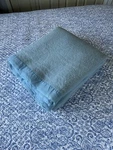Vintage Chatham 100% Wool Light Blue Blanket Satin Edge 102 X 90. Fixed Price $80.00.