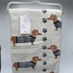Docofil Reversible Dachshund Dog Holiday Throw Blanket Portugal 51"X67" Nwt. Fixed Price $40.00.