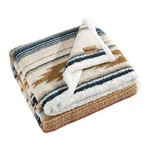Wrangler Coytoe Sands Sherpa Blue & Ivory Throw BLANKET-50X60. Fixed Price $34.99.