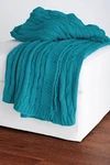 50X60 Rizzy Home Blue Solid Knitted Soft Throw Blanket TH0158 - Aprx 50" 60". Fixed Price $110.00.