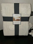 Threshold Global Tufted End Of Bed Throw Blanket With Tassels Ivory 60 X80 New. Fixed Price $19.95.