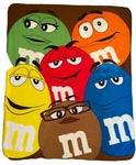 M&m World Fleece Throw Blanket 60" X 50" Mars Official Candy Plush. Fixed Price $11.04.