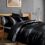 Manyshofu 6PCS Black Satin Duvet Cover Set Cal King(not Comforter),. Fixed Price $54.03.