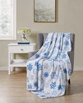 Kate Aurora Blue & Silver Christmas Snowflakes Plush Accent Throw Blanket. Fixed Price $22.99.