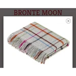 Bronte By Moon Merino Lambswool Throw Blanket Windowpane Gray Made England. Fixed Price $79.00.