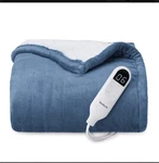 Bedsure Heated Electric Blanket Blue Solid Color Rectangular Modern Bedroom. Fixed Price $30.00.