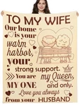 Joiedomi Blanket/throw Gift For Wife From Husband 50" X 60" Beige W/ Brown Print. Fixed Price $15.00.