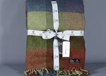 Klippan Block Brushed 100% Lambs Wool Reversible Blanket Throw 78"X51" #3. Fixed Price $130.00.