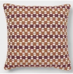Threshold Square Checkered Woven Throw Pillow Caramel Ivory Berry New. Fixed Price $13.00.