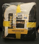 Despicable Me Minions Bored Fleece Sherpa Backed Blanket Throw Black 46" X60". Fixed Price $15.00.