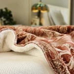 Art Nouveau Velvet Sherpa Blanket Elegant Walter Style. Fixed Price $50.24.