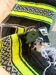 Falsa Mexican Indian Bright Yellow Black Striped Yoga Beach Throw Size 74"X 48". Fixed Price $26.99.