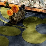 Orla Kiely Rug - Giant Linear Stem Slate / Moss Green Hand Tufted 100% Wool. Fixed Price $224.00.