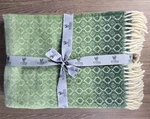 Klippan 100% Lambswool Throw Blanket Fringe-new Green/ivory 130/200 Cm 79". Fixed Price $139.00.