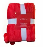 Wondershop Red Plush Lightweight Warmth Pom Blanket 66 In 90 Nwt. Fixed Price $21.50.