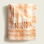 J. Crew Home Soft Wool Blend Throw Blanket Peach Pink Plaid 48X61 $168 New. Fixed Price $75.99.