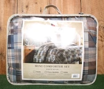 Woolrich 'white River' Blue & Brown Plaid Full/queen Mini Comforter Set. Fixed Price $44.95.