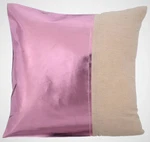 Metallic Pink Throw Pillow Cover, 16"X16" Faux Leather Cushion-better Half. Fixed Price $35.33.