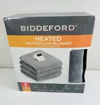 Biddeford Heated Microplush Blanket, Digital Controller ,twin, Grey New. Fixed Price $56.00.