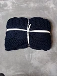 Pottery Barn Chunky Handknit Acrylic Throw Navy 44X56" Nwot. Fixed Price $89.00.