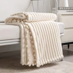 Dissa Fleece Blanket Queen Size 90X90, Beige - Soft, Plush, Fluffy, Fuzzy, .... Fixed Price $51.63.