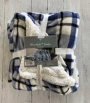 Comfort Bay Microlight Berber Throw Blanket Blue & White Plaid 50 X60 Nwt. Fixed Price $13.99.