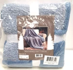 Fireside Heathered Knit Fleece Reverse Throw Blanket 50" X 60" Blue. Fixed Price $34.99.