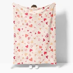 Heart Theme Printed Throw Blanket Adorable Valentine Design. Fixed Price $80.00.