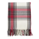 50" 60" Classic Plaid Design Fringe Edged Throw Blanket Red/white Saro. Fixed Price $39.95.