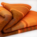 Luxurious Striped Alpaca Wool Blanket 96X67 In Warm Orange & Earthy Tones. Fixed Price $79.99.