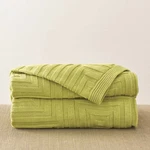 Concentric Square Throw Pear Bright Green Blanket 50X60 Soft 100% Cotton Park. Fixed Price $40.45.
