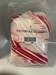 Victoria's Secret Cozy Plush Pink, White And Red Striped Blanket. Fixed Price $25.00.