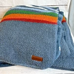 Pendleton King Size Blanket Grand Canyon Blue Soft Sherpa Fleece Colored Stripes. Fixed Price $80.87.