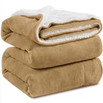 Kawahome Sherpa Fleece King Size Blanket For Bed - (108" X 90"), Camel. Fixed Price $72.99.