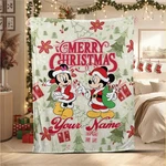 Personalized Disney Mickey & Minnie Mouse Merry Christmas Fleece Blanket. Fixed Price $40.00.