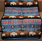 New Turquoise Rustic Bison Buffalo Sherpa Plush Throw Gift Blanket Blue Aztec. Fixed Price $24.04.