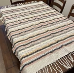 London Kaye Boho Textured Striped Woven Throw Blanket W/ Fringe 52X63 Blush Blue. Fixed Price $30.59.